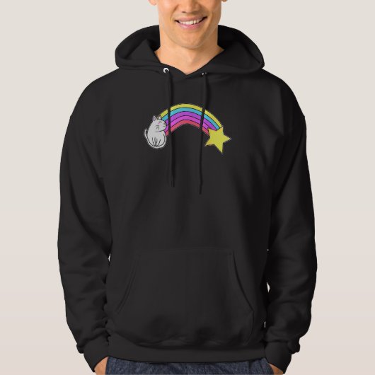 Magischer Regenbogen Caticorn Katze Hoodie (Vorderseite)