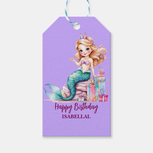 Magischer Regenbogen der Meerjungfrau Geburtstagsk Geschenkanhänger (Vorderseite)