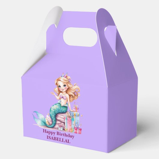 Magischer Regenbogen der Meerjungfrau Geburtstagsk Geschenkschachtel (Vorderseite)