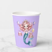 Magischer Regenbogen der Meerjungfrau Geburtstagsk Pappbecher (Rückseite)