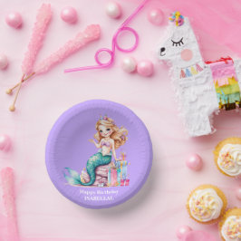 Magischer Regenbogen der Meerjungfrau Geburtstagsk Pappteller