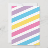 Magischer Regenbogen Einhorn Einladung zum Geburts (Rückseite)