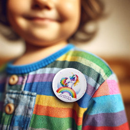 Magischer Regenbogen Einhorn Geburtstag Button