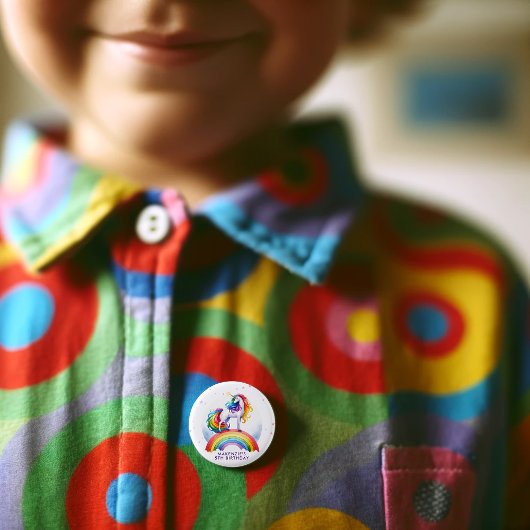 Magischer Regenbogen Einhorn Geburtstag Button