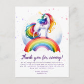 Magischer Regenbogen Einhorn Geburtstag Danke Kart Postkarte (Vorderseite)