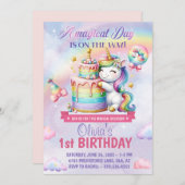 Magischer Regenbogen Einhorn Geburtstag Einladung (Vorne/Hinten)