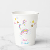 Magischer Regenbogen Einhorn Geburtstag Pappbecher (Rückseite)