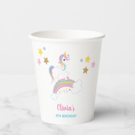 Magischer Regenbogen Einhorn Geburtstag Pappbecher