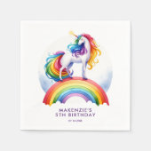 Magischer Regenbogen Einhorn Geburtstag Serviette (Vorderseite)
