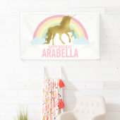 Magischer Regenbogen Einhorn Girl's Geburtstag Banner (Insitu)