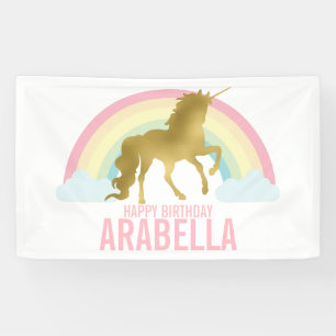Magischer Regenbogen Einhorn Girl's Geburtstag Banner