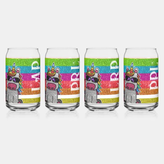 Magischer Regenbogen Einhorn Glitzer Whimsical Geb Dosenglas (Hinten)