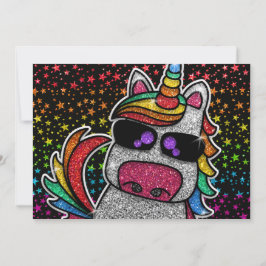 Magischer Regenbogen Einhorn Glitzer Whimsical Geb Einladung