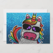 Magischer Regenbogen Einhorn Glitzer Whimsical Geb Einladung (Rückseite)