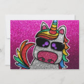 Magischer Regenbogen Einhorn Glitzer Whimsical Geb Einladung (Rückseite)