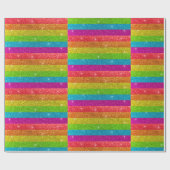 Magischer Regenbogen Einhorn Glitzer Whimsical Geb Geschenkpapier (Flach)