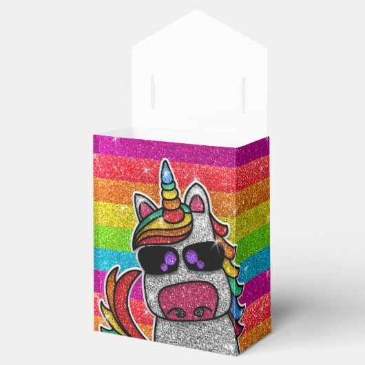 Magischer Regenbogen Einhorn Glitzer Whimsical Geb Geschenkschachtel (Geöffnet)