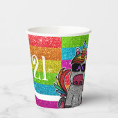 Magischer Regenbogen Einhorn Glitzer Whimsical Geb Pappbecher (Links)