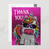 Magischer Regenbogen Einhorn Glitzer Whimsical Geb Postkarte (Vorne/Hinten)