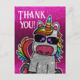 Magischer Regenbogen Einhorn Glitzer Whimsical Geb Postkarte