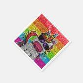 Magischer Regenbogen Einhorn Glitzer Whimsical Geb Serviette (Ecke)