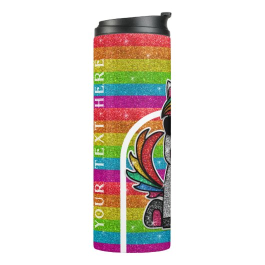 Magischer Regenbogen Einhorn Glitzer Whimsical Geb Thermosbecher (Nach links gedreht)