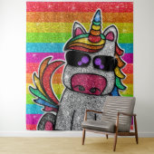 Magischer Regenbogen Einhorn Glitzer Whimsical Geb Wandteppich (Beispiel)
