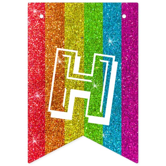 Magischer Regenbogen Einhorn Glitzer Whimsical Geb Wimpelkette (Zweite Fahne)