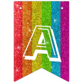 Magischer Regenbogen Einhorn Glitzer Whimsical Geb Wimpelkette (Dritte Fahne)