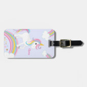 Magischer Regenbogen Einhorn Lila Personalisiert Gepäckanhänger (Vorderseite horizontal)