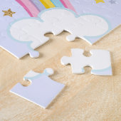 Magischer Regenbogen Einhorn Lila Personalisierte Puzzle (Seite)