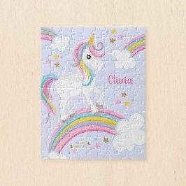 Magischer Regenbogen Einhorn Lila Personalisierte  Puzzle