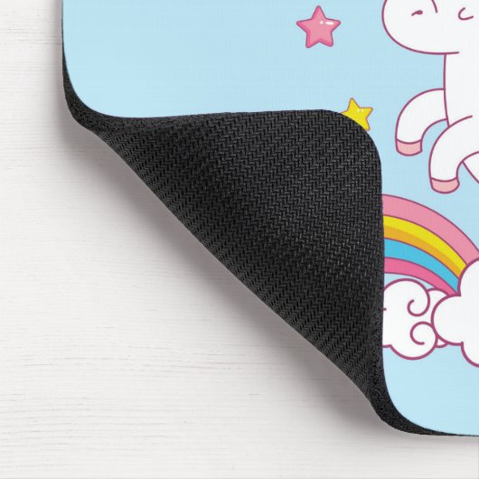 Magischer Regenbogen Einhorn Mousepad (Ecke)