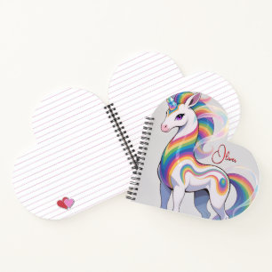 Magischer Regenbogen-Einhorn-Name Personalisiert Notizblock