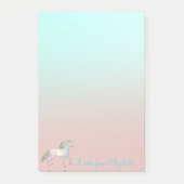 Magischer Regenbogen Einhorn, Ombre -Personalisier Post-it Klebezettel (Vorderseite)