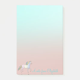 Magischer Regenbogen Einhorn, Ombre -Personalisier Post-it Klebezettel