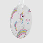 Magischer Regenbogen Einhorn Personalisiert Ornament (Vorderseite)
