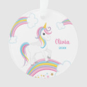 Magischer Regenbogen Einhorn Personalisiert Ornament (Vorderseite)