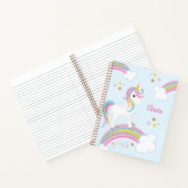 Magischer Regenbogen Einhorn Personalisierte Kinde Notizblock (Innenseite)
