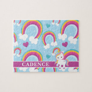 Magischer Regenbogen Einhorn Personalisierte Kinde Puzzle