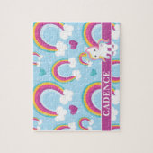 Magischer Regenbogen Einhorn Personalisierte Kinde Puzzle (Vertikal)