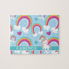 Magischer Regenbogen Einhorn Personalisierte Kinde Puzzle