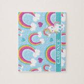 Magischer Regenbogen Einhorn Personalisierte Kinde Puzzle (Vertikal)