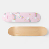 Magischer Regenbogen Einhorn Rosa Personalisiert Skateboard (Horizontal)