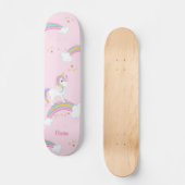 Magischer Regenbogen Einhorn Rosa Personalisiert Skateboard (Vorderseite)