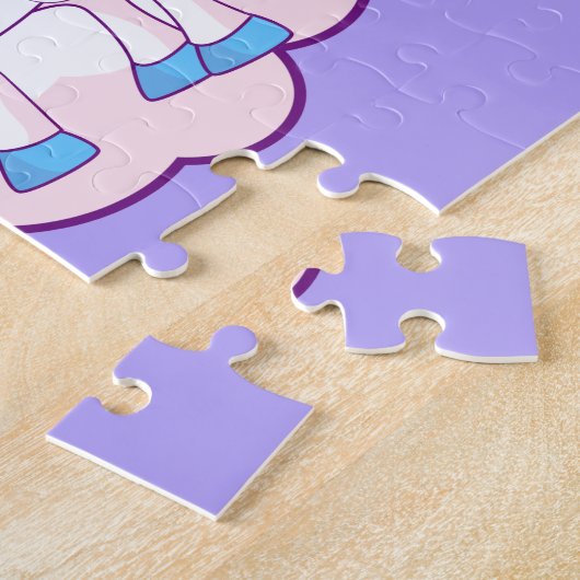 Magischer Regenbogen Einhornname Lila Jigsaw Puzzl Puzzle (Seite)