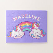 Magischer Regenbogen Einhornname Lila Jigsaw Puzzl Puzzle (Horizontal)
