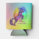 Magischer Regenbogen glaube ich an Unicorn Themed Dosenkühler (Vorderseite)