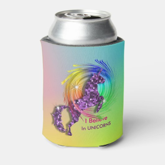 Magischer Regenbogen glaube ich an Unicorn Themed Dosenkühler (Kanne Rückseite)