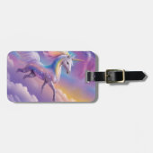 Magischer Regenbogen-Glitzer Weißer Einhorn Glitze Gepäckanhänger (Vorderseite horizontal)